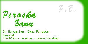 piroska banu business card